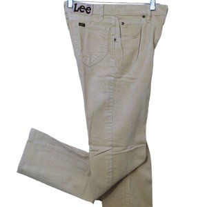 Vintage 80s Lee M.R. Brushed Velvet Pants Lady-M(8) High Waist Straight Leg Tan